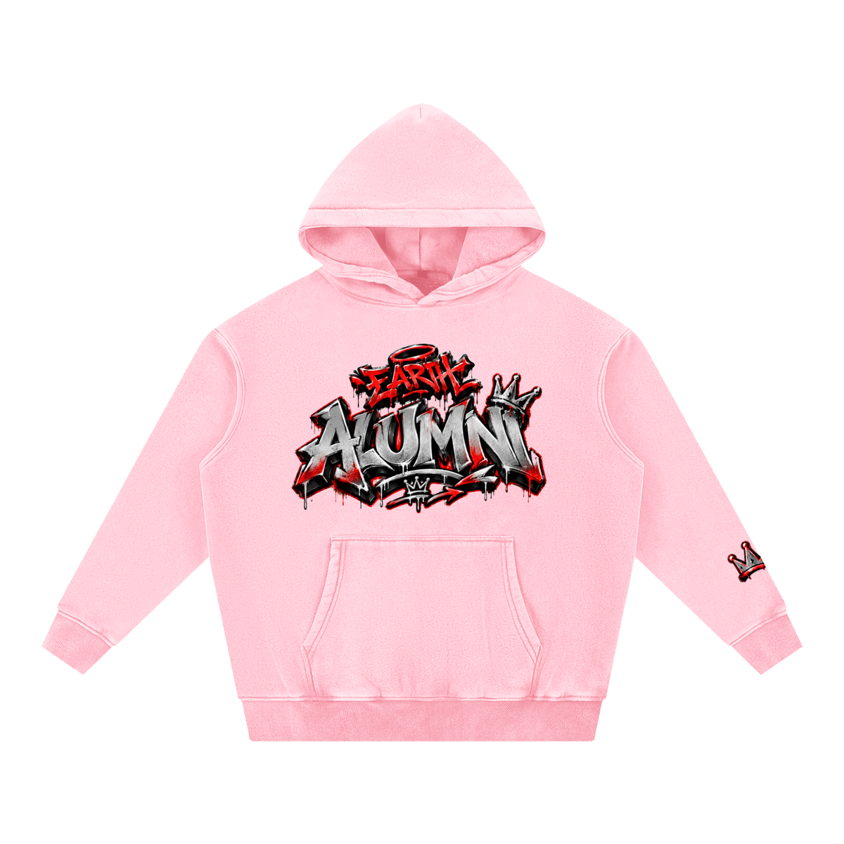 Graffiti Alumni Snow Wash Fleece Oversize Hoodie