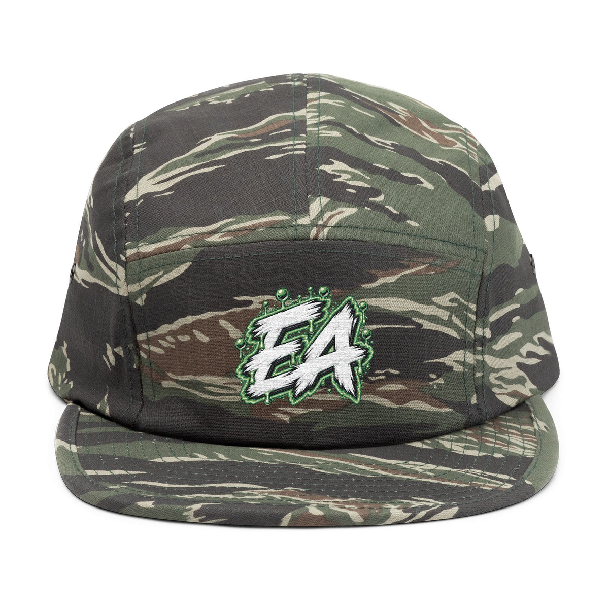 Embroidered 5-Panel Cap — 'EA' Earth Vibes Streetwear Cap