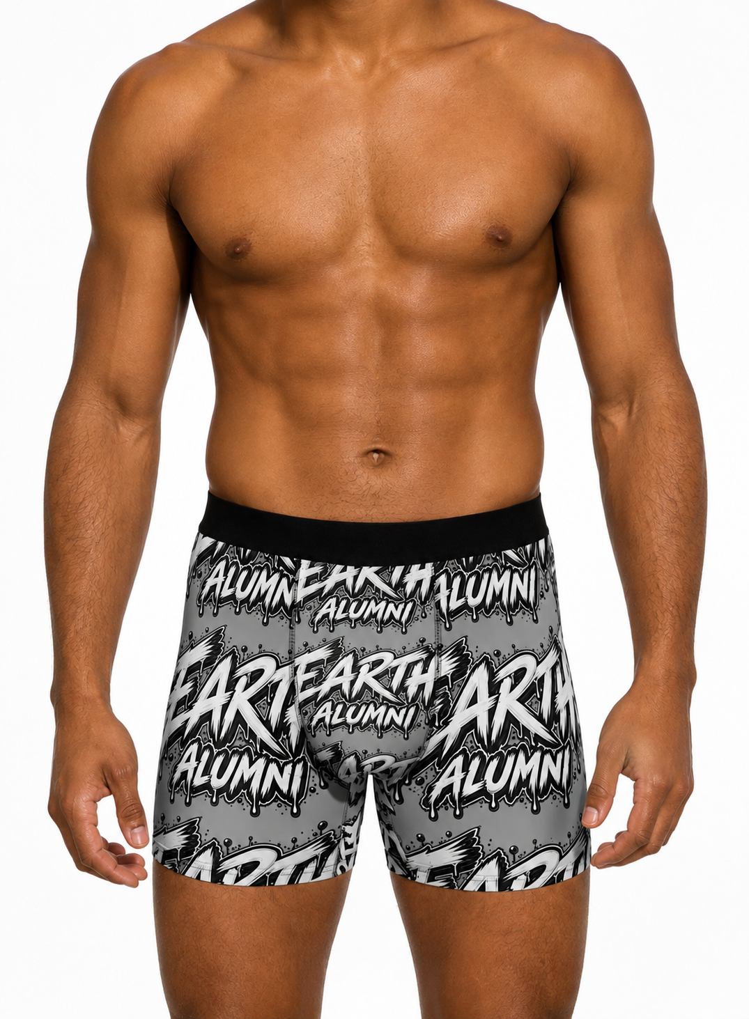 Earth Alumni Graphic Boxer Briefs — Bold Monochrome AOP Underwear