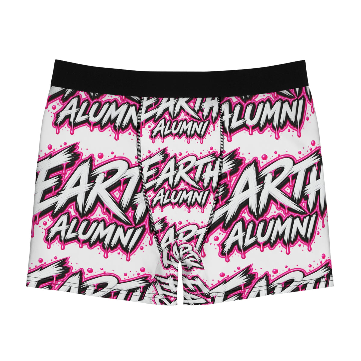 Earth Alumni Graphic Boxer Briefs — Bold Pink Graffiti Print