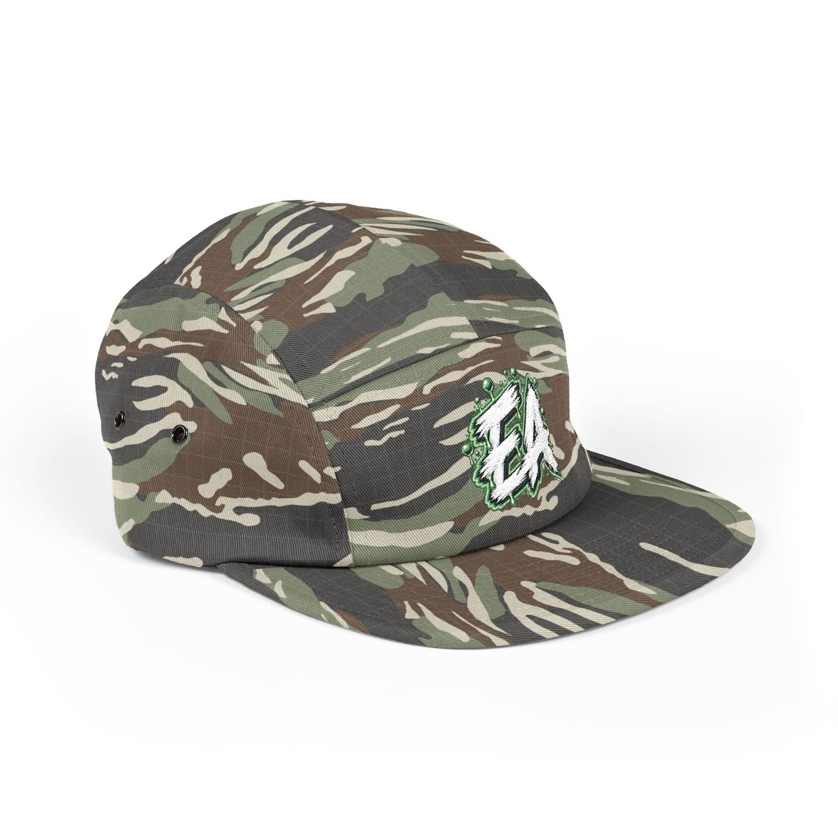 Embroidered 5-Panel Cap — 'EA' Earth Vibes Streetwear Cap