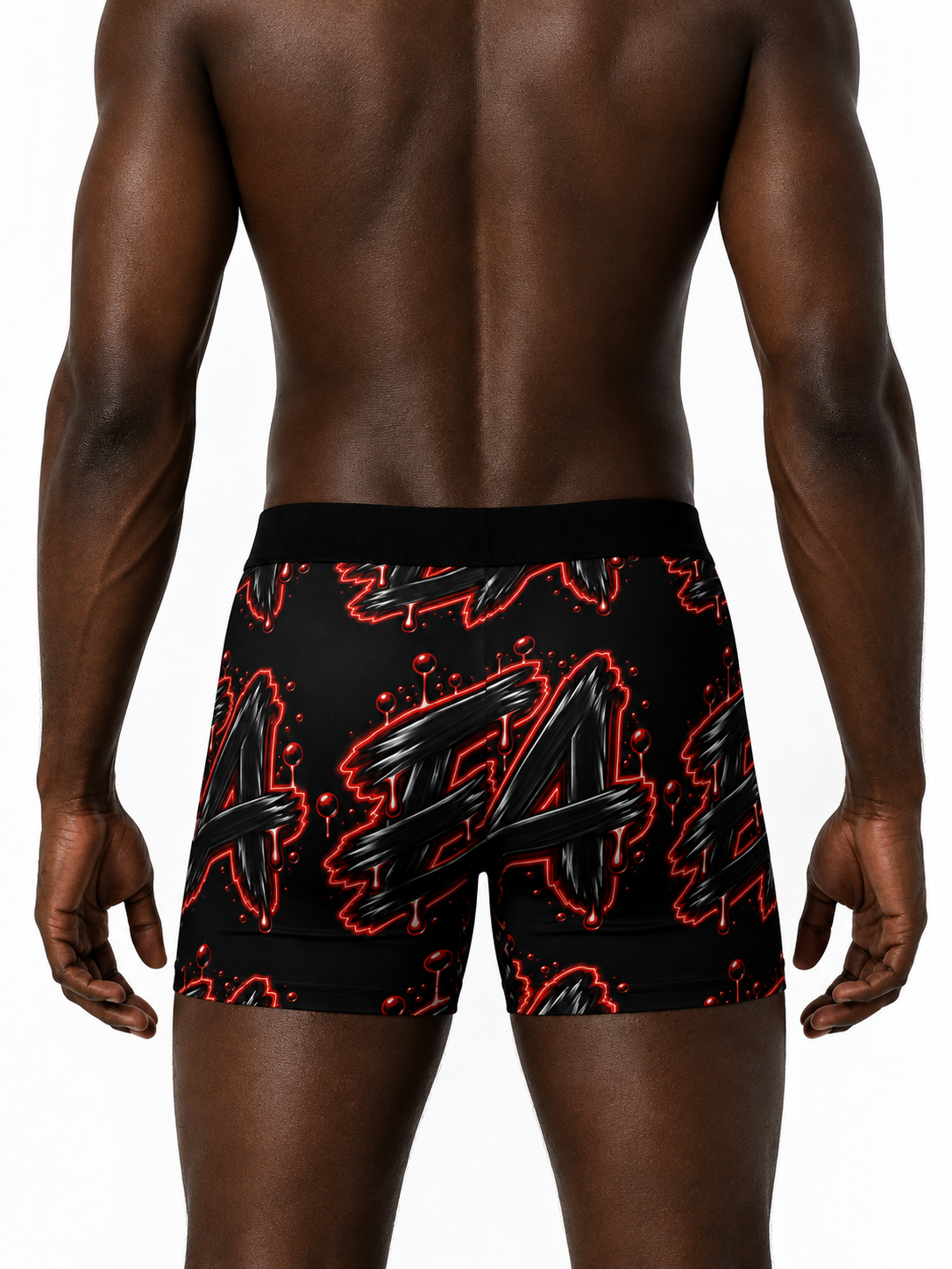 Boxer Briefs — Black Red Graffiti 'EA' All-Over Print