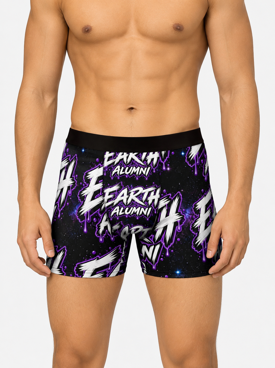 Earth Alumni Graphic Boxer Briefs — Space Galaxy Purple Streetwear