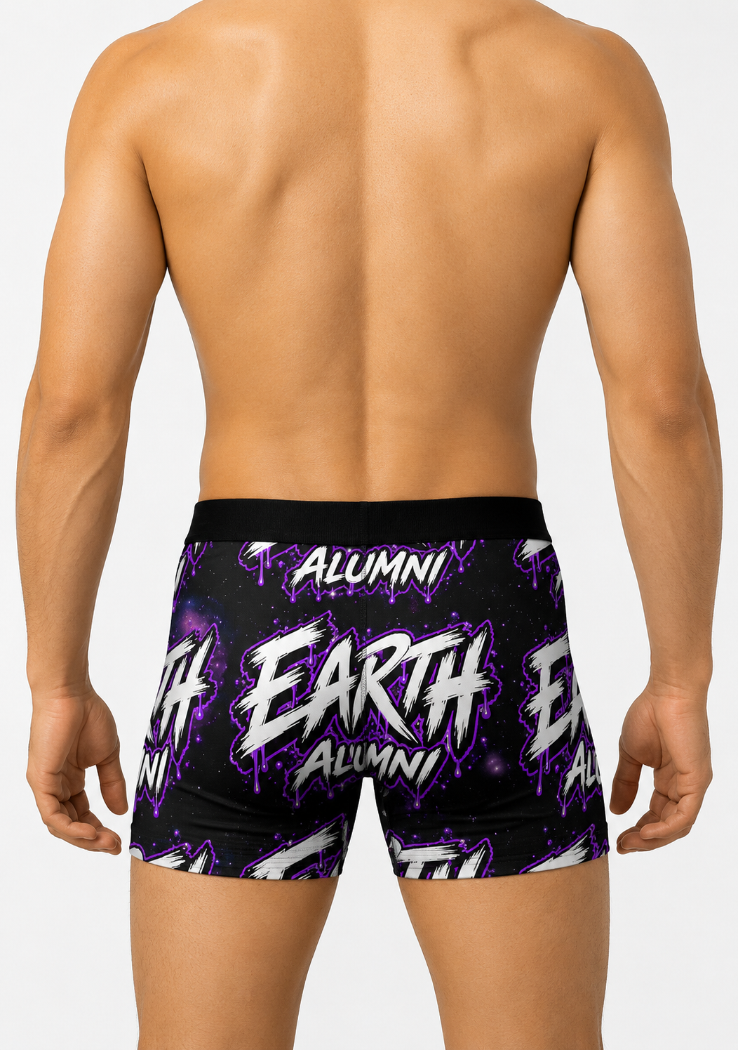 Earth Alumni Graphic Boxer Briefs — Space Galaxy Purple Streetwear