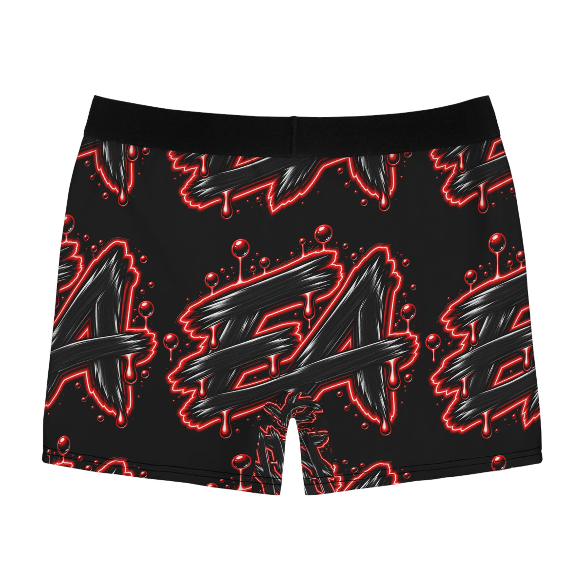 Boxer Briefs — Black Red Graffiti 'EA' All-Over Print