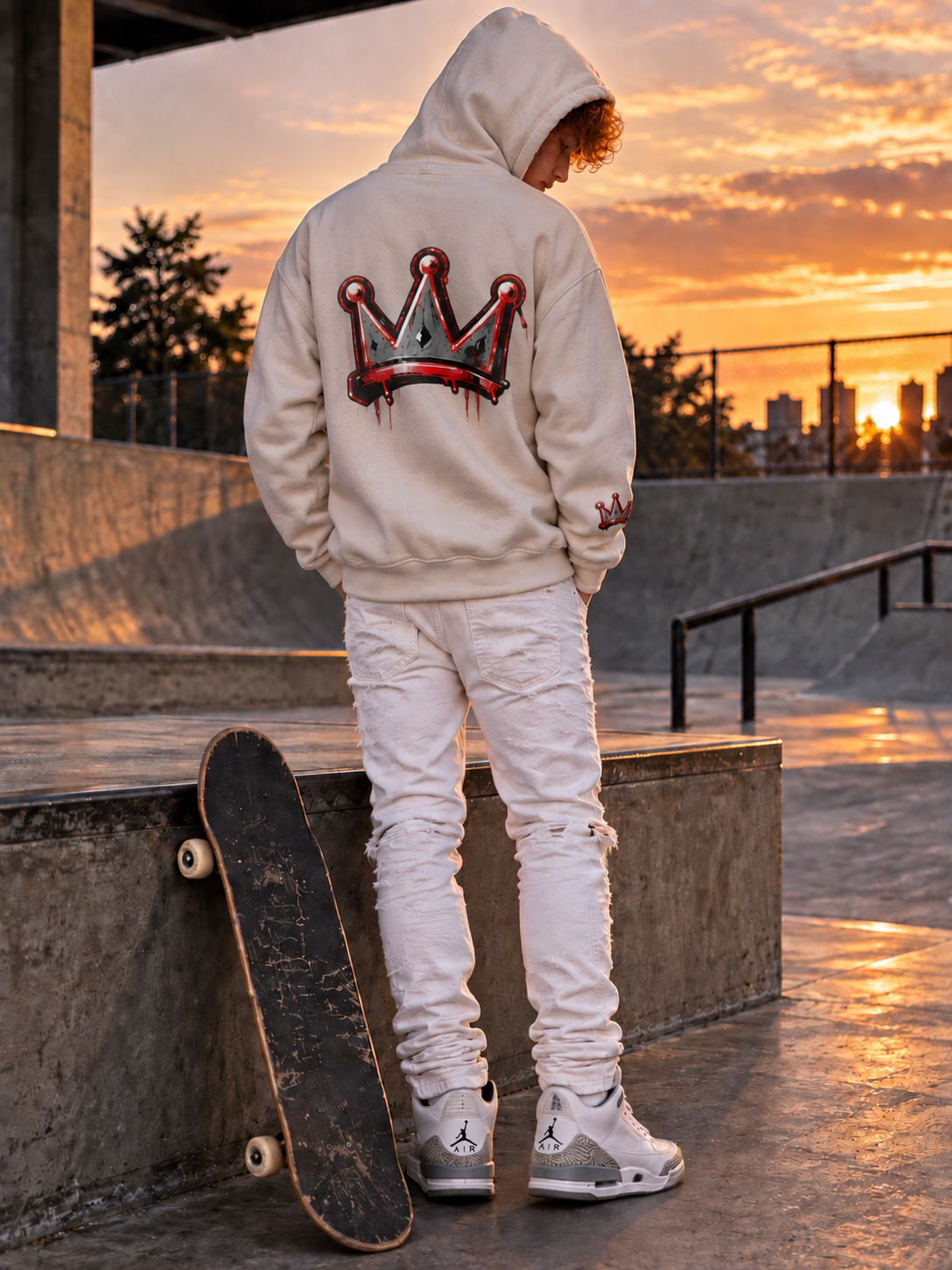 Graffiti Alumni Snow Wash Fleece Oversize Hoodie