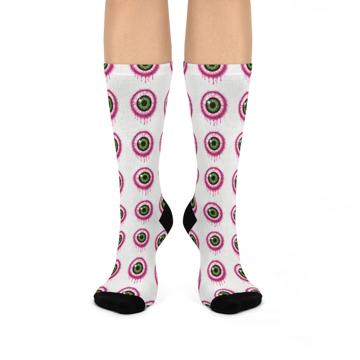 Dripping Eyeball Pattern Socks | Crew Socks