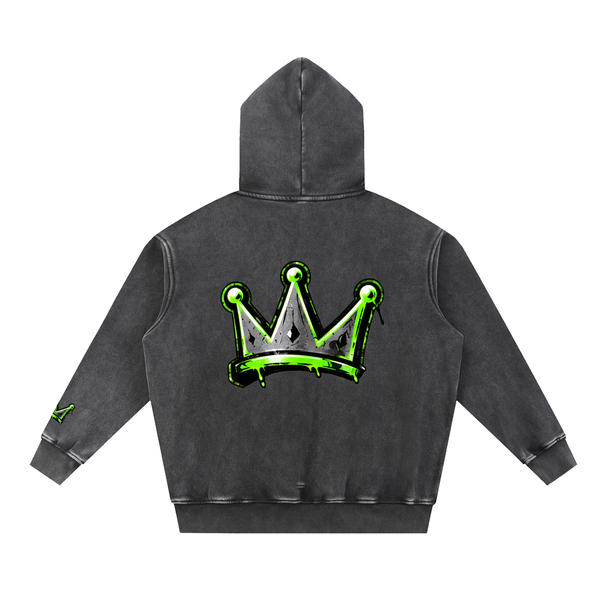 Alumni Graffiti Snow Wash Fleece Oversize Hoodie