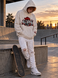 Graffiti Alumni Snow Wash Fleece Oversize Hoodie