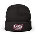Earth Alumni (Pink) embroidered Knit Beanie | streetwear embroidered beanie