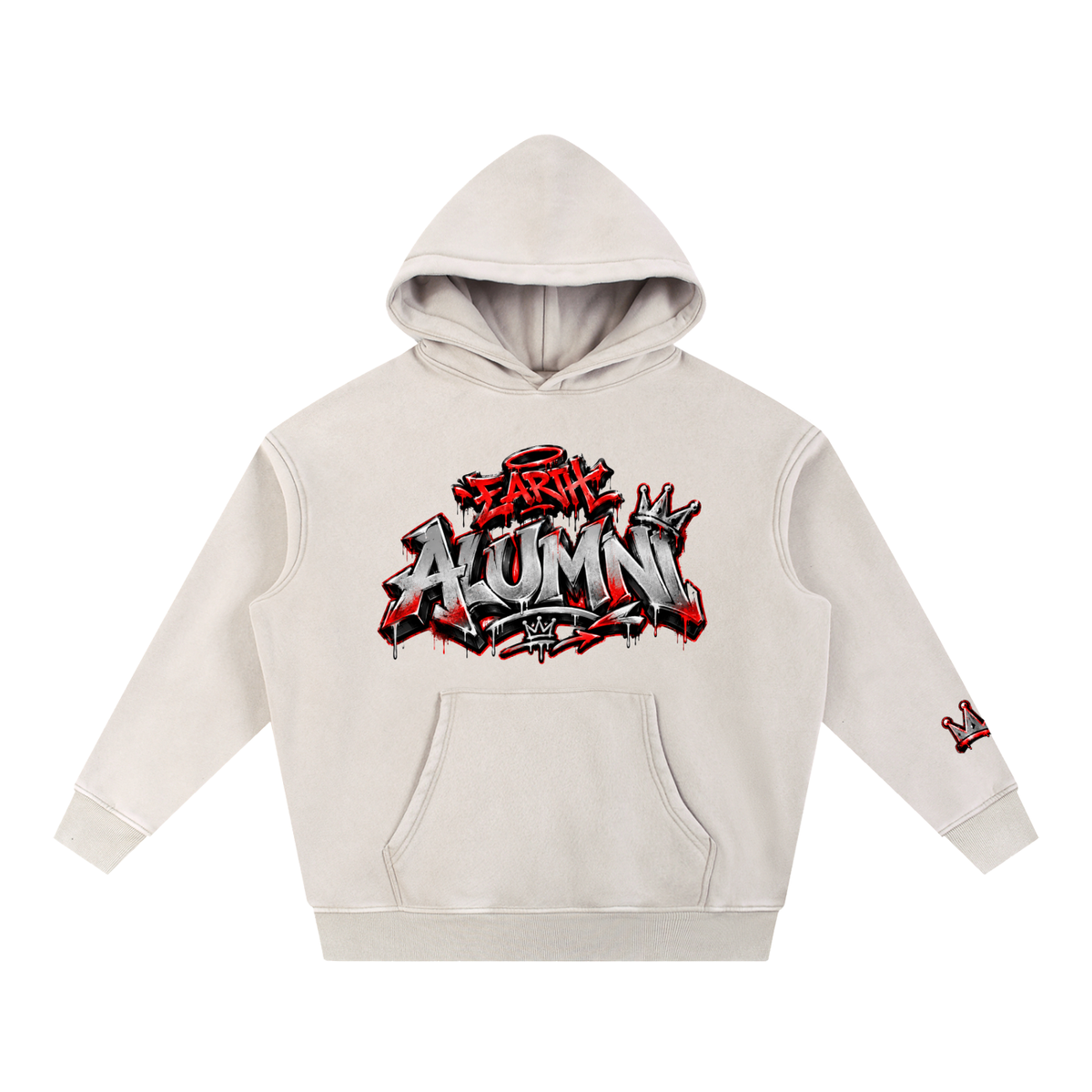 Graffiti Alumni Snow Wash Fleece Oversize Hoodie