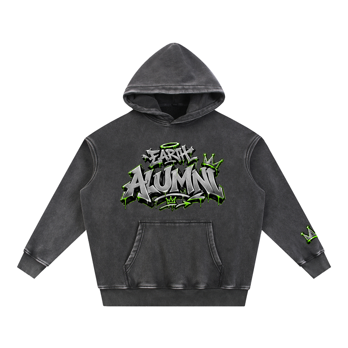 Graffiti Alumni Snow Wash Fleece Oversize Hoodie