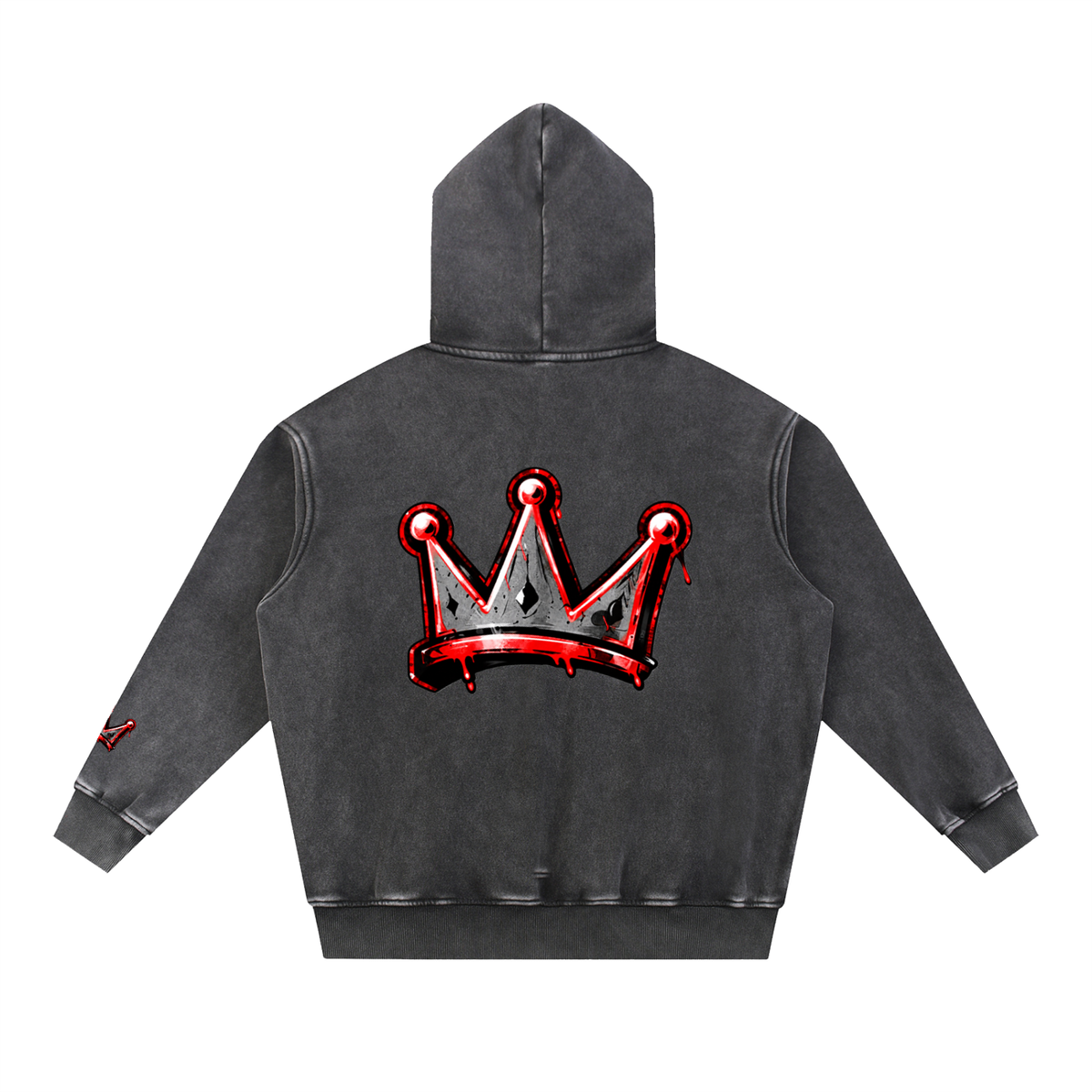 Graffiti Alumni Snow Wash Fleece Oversize Hoodie